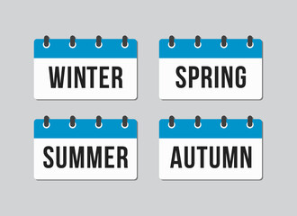 Pages calendar - winter, spring, summer and autumn