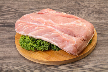 Raw pork loin for cooking