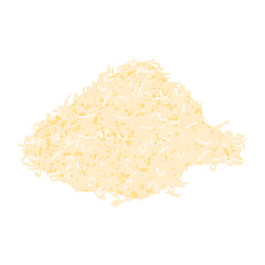 Obraz premium Grated parmesan cheese isolated on white background
