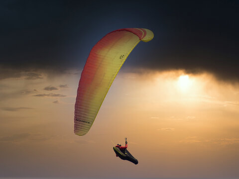 paragliding in the sky