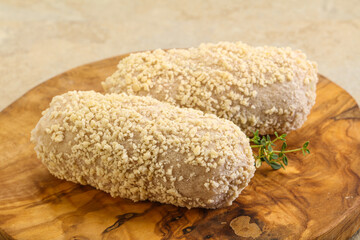 Raw chicken cutlet for roast