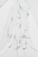 Broken pieces of glass on white background