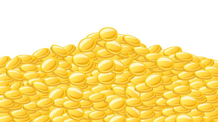 山積み大量のコインのイラスト背景素材　16:9