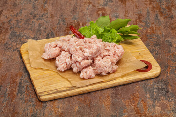 Homemade pork minced meat for cooking