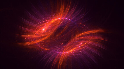 3D rendering abstract multicolor fractal light background