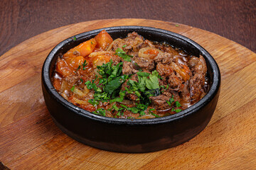 Georgian traditional cuisine - meat with potato