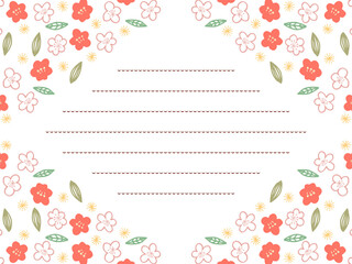 シンプル梅のお手紙フレーム