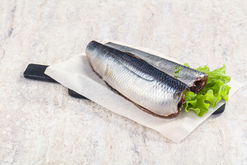 Herring fillet with skin for cooking