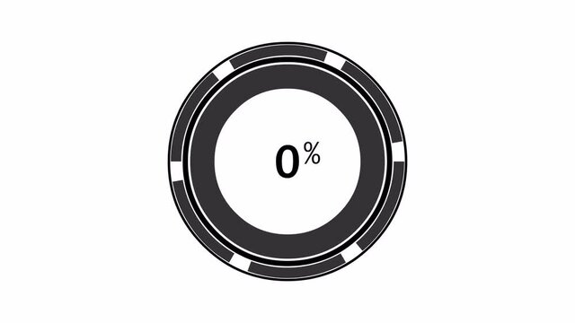 Loading circle ring on green screen, white and transparent background. Perfect animation. 0-100% - 25 fps - 4k - Alpha Channel