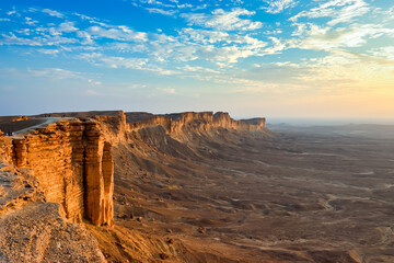 Edge of the World, a natural landmark and popular tourist destination near Riyadh -Saudi Arabia.