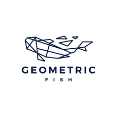 fish geometric polygonal logo vector icon illustration