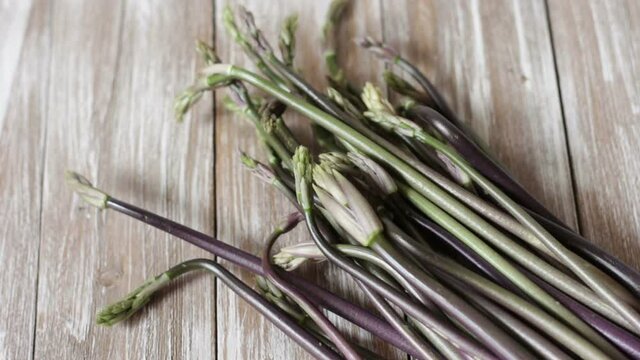 Butcher's broom shoots collected in the woods
