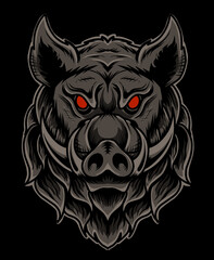 illustration vector wild boar head