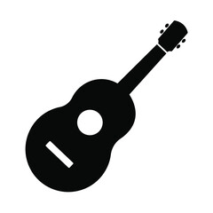 black and white music icon in the form of a guitar