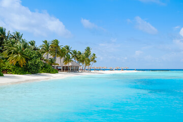 A corner of the resort with a gradual blue sea