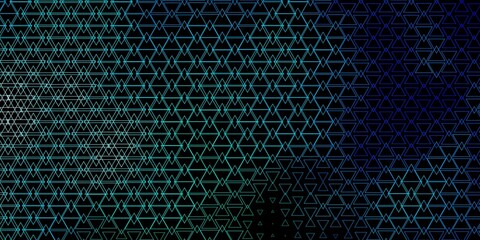 Dark Blue, Green vector texture with lines, triangles.