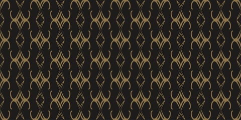 Decorative background pattern with floral ornament on a black background, wallpaper. Seamless pattern, texture. Vector graphics