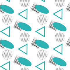 A seamless pattern of abstract geometric shapes. on a white background. Vector illustration