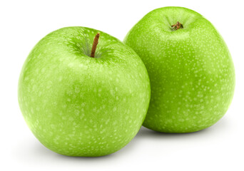 green apples isolated on white background. clipping path