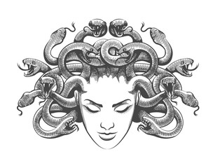 Medusa Drawn in Tattoo Style © bogadeva1983