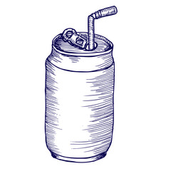 soft drink cans, illustration and sketch

