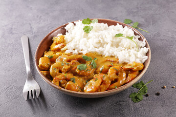 grilled shimp with cream and curry