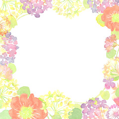 Obraz premium 水彩で描いた春の花の背景