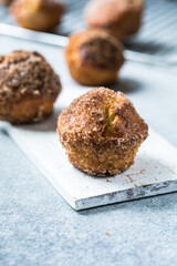 Breakfast cinnamon sugar puffs.