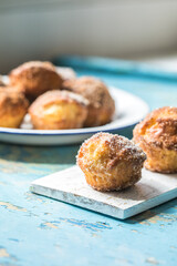 Breakfast cinnamon sugar puffs.