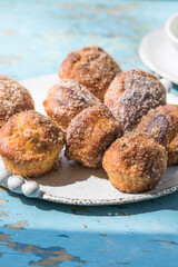 Breakfast cinnamon sugar puffs.