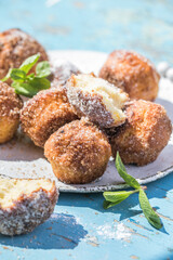 Breakfast cinnamon sugar puffs.