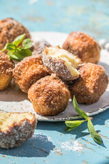 Breakfast cinnamon sugar puffs.