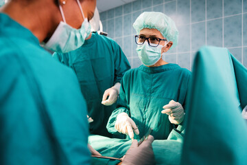 Exhausted surgeons at the emergency room as a sign of stress and overwork