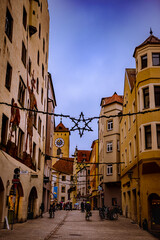 Naklejka premium Callejones de Regensburg, Alemania