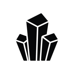 Black solid icon for mineral