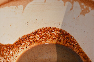 close up of drunk coffee cup