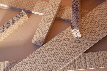 PAP20 sign on carton. Paper based material recycling information sign. Eco, recycling concept.