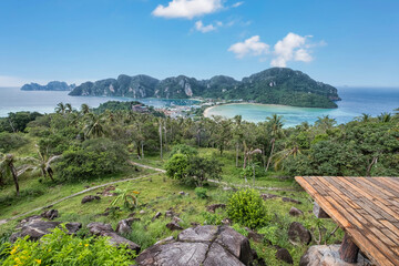 Phi Phi island viewpoint in the south of Thailand