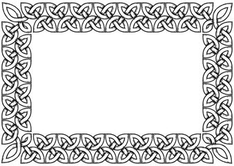 Celtic knot frame clip-art, with shadows. Linear border made with Celtic knots for use in designs for St. Patrick's Day.