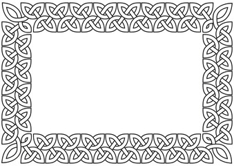 Celtic knot frame clip-art. Linear border made with Celtic knots for use in designs for St. Patrick's Day.