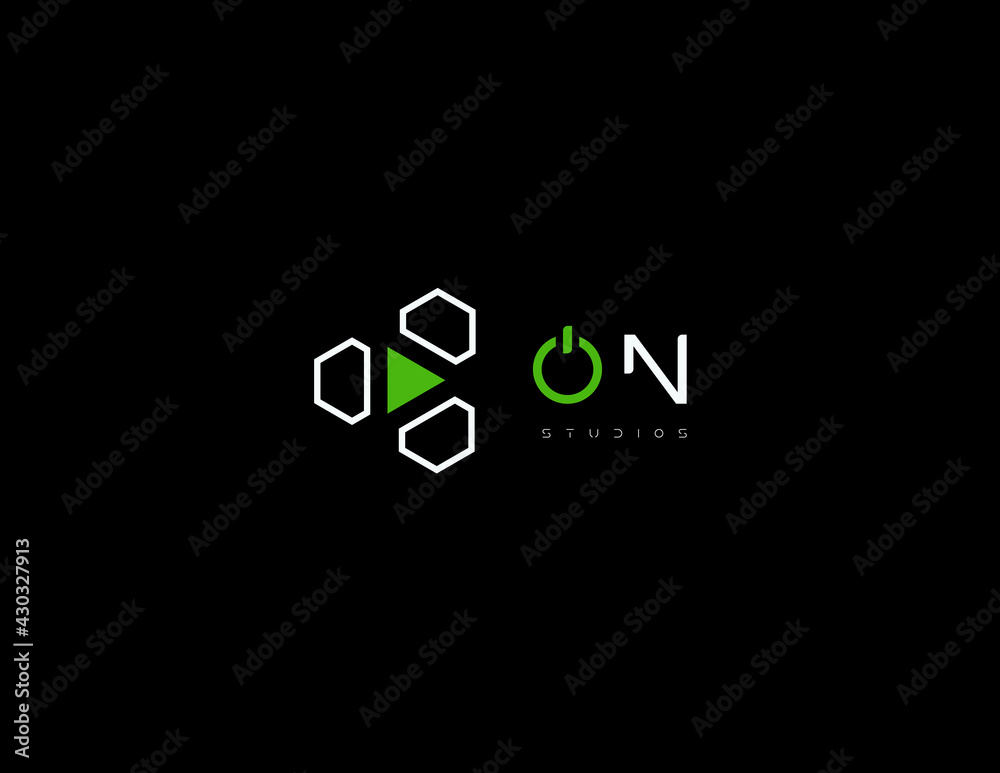 Poster Play button for innovation technology interface. Start and launch icon, hud and gui design element. Digital multimedia logo template for music, video, audio player sign. Vector illustration.