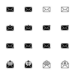 message icon set, envelope icon set vector sign symbol