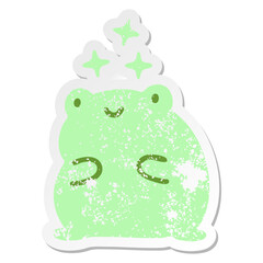 cute amazed frog grunge sticker