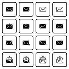 message icon set, envelope icon set vector sign symbol