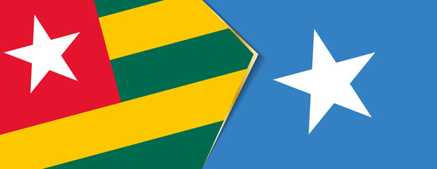 Togo and Somalia flags, two vector flags.