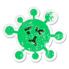 nervous confused virus distressed sticker