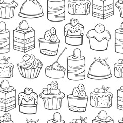 Bakery products. Vector  pattern.