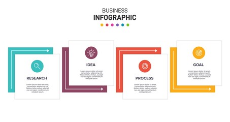 Infographic design with icons and 4 options or steps. Thin line vector. Infographics business concept. Can be used for info graphics, flow charts, presentations, web sites, banners, printed materials.