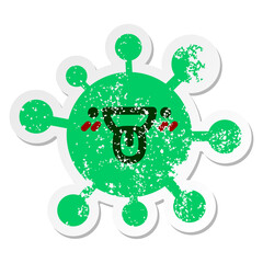 Virus face sticking out tongue icon