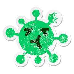 tired virus distressed sticker